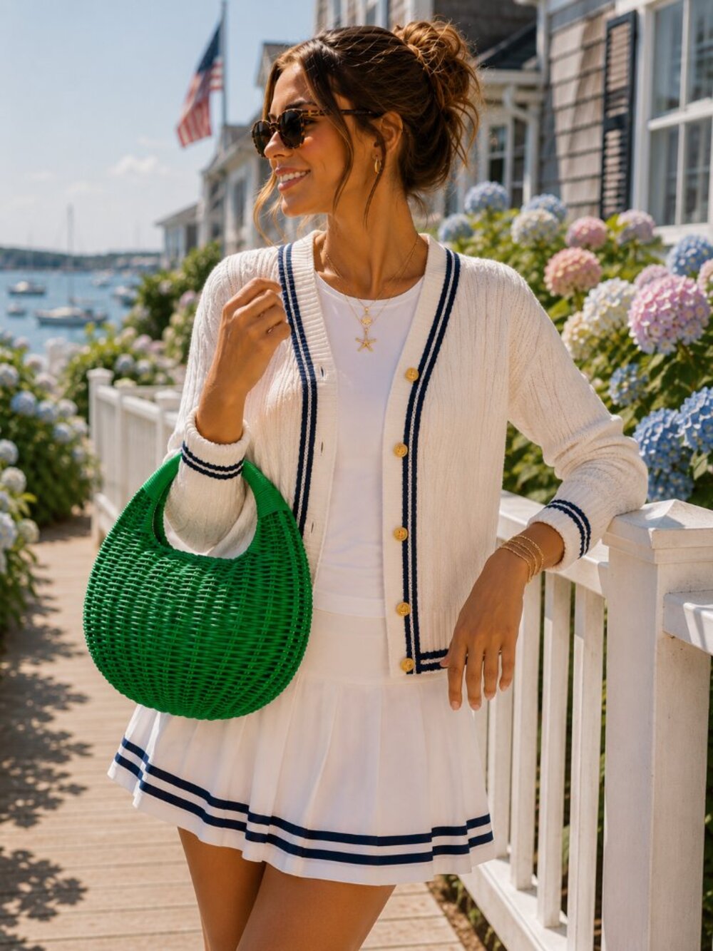 Kate Spade X Target Green Wicker Crescent Bag NWT Preppy Coastal Beachy Resort